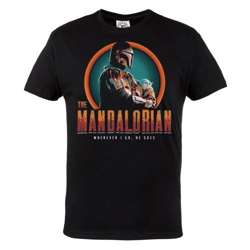 KOSZULKA STAR WARS GWIEZDNE WOJNY THE MANDALORIAN WHEREVER I GO, HE GOES