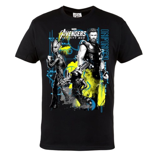 KOSZULKA FILMOWA MAVEL AVENGERS INFINITY WAR WOJNA BEZ GRANIC THOR GROOT ROCKET  1