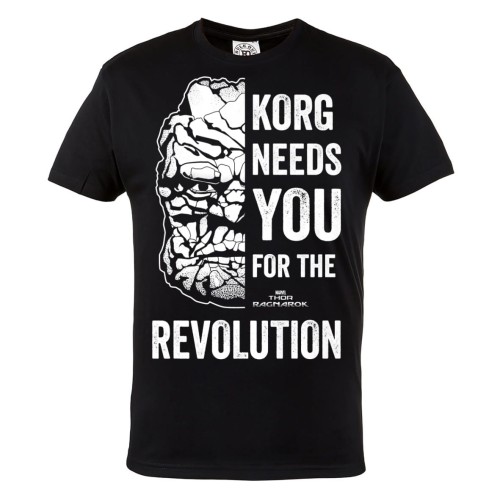 KOSZULKA FILMOWA MAVEL AVENGERS THOR RAGNAROK KORG NEEDS YOU FOR THE REVOLUTION