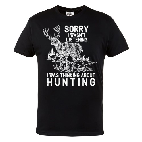 KOSZULKA DLA MYŚLIWEGO MYŚLIWY JELEŃ POLOWANIE SORRY I WASN'T LISTENING