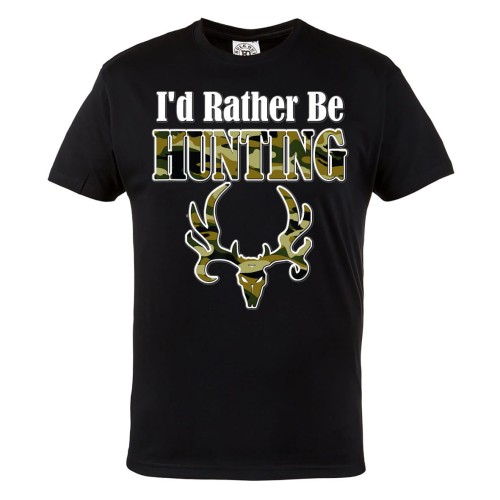 KOSZULKA DLA MYŚLIWEGO MYŚLIWY JELEŃ POLOWANIE I'D RATHER BE HUNTING