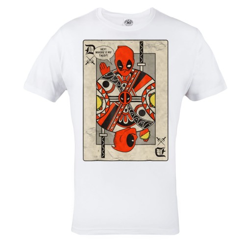 KOSZULKA MĘSKA FILMOWA MARVEL DLA FANA DEADPOOL KARTA WHERE'S MY TACO