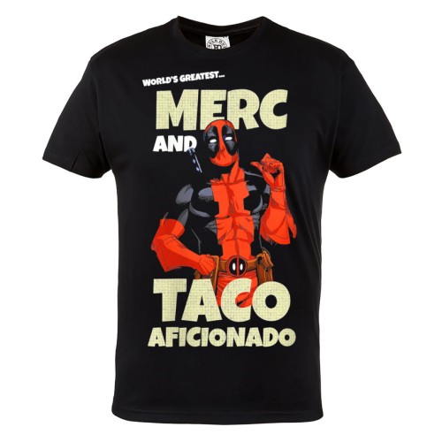 KOSZULKA MĘSKA FILMOWA DEADPOOL MARVEL DLA FANA WORLD'S GREATEST MERC AND TACO AFICIONADO 1