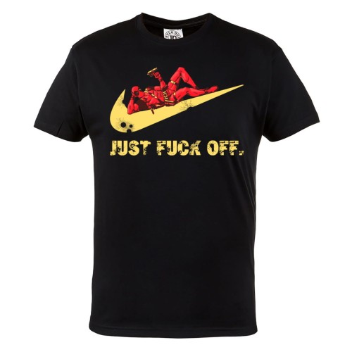 KOSZULKA MĘSKA FILMOWA MARVEL DLA FANA DEADPOOL JUST F*CK OFF