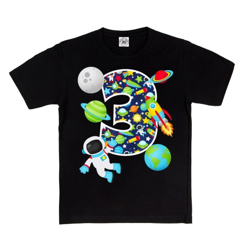 DZIECIĘCA KOSZULKA PREZENT NA 3 URODZINY KOSMOS KOSMONAUTA PLANETY