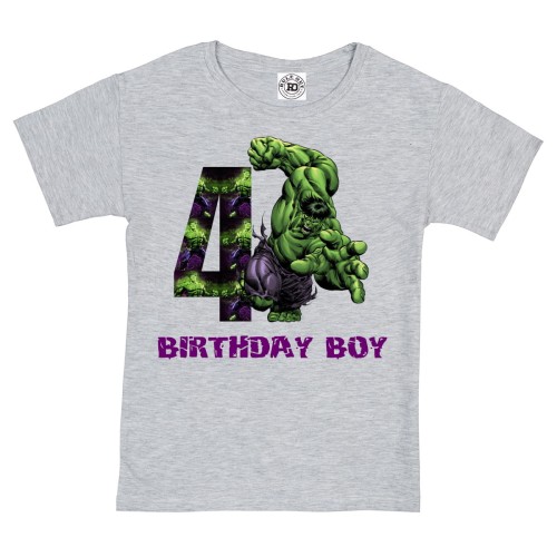 DZIECIĘCA KOSZULKA PREZENT NA 4 URODZINY DLA CHŁOPCA MARVEL HULK BIRTHDAY BOY