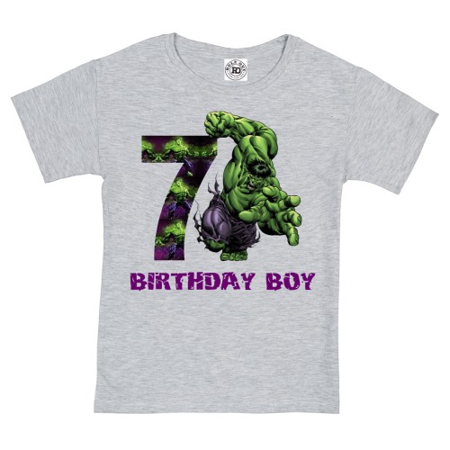DZIECIĘCA KOSZULKA PREZENT NA 7 URODZINY DLA CHŁOPCA MARVEL HULK BIRTHDAY BOY 1