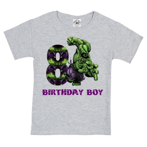 DZIECIĘCA KOSZULKA PREZENT NA 8 URODZINY DLA CHŁOPCA MARVEL HULK BIRTHDAY BOY