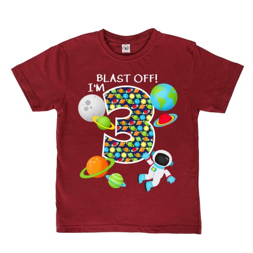 DZIECIĘCA KOSZULKA PREZENT NA 3 URODZINY BLAST OFF! KOSMOS 1