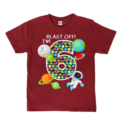 DZIECIĘCA KOSZULKA PREZENT NA 6 URODZINY BLAST OFF! KOSMOS 1