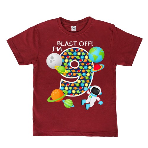 DZIECIĘCA KOSZULKA PREZENT NA 9 URODZINY BLAST OFF! KOSMOS 1