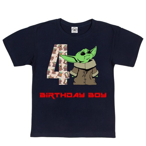 DZIECIĘCA KOSZULKA PREZENT NA 4 URODZINY DLA CHŁOPCA BABY YODA BIRTHDAY BOY 1