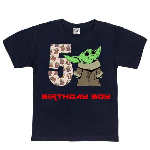 DZIECIĘCA KOSZULKA PREZENT NA 5 URODZINY DLA CHŁOPCA BABY YODA BIRTHDAY BOY 