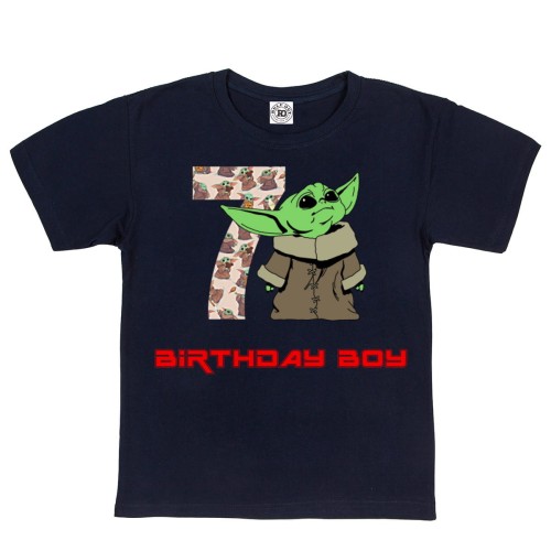 DZIECIĘCA KOSZULKA PREZENT NA 7 URODZINY DLA CHŁOPCA BABY YODA BIRTHDAY BOY 1