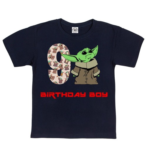 DZIECIĘCA KOSZULKA PREZENT NA 9 URODZINY DLA CHŁOPCA BABY YODA BIRTHDAY BOY