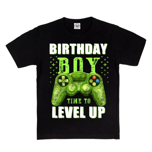 DZIECIĘCA KOSZULKA PREZENT NA URODZINY DLA GRACZA VIDEO GAMER BIRTHDAY BOY TIME TO LEVEL UP 1