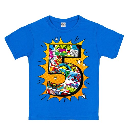 DZIECIĘCA KOSZULKA PREZENT NA 5 URODZINY MARVEL COMICS BOHATEROWIE