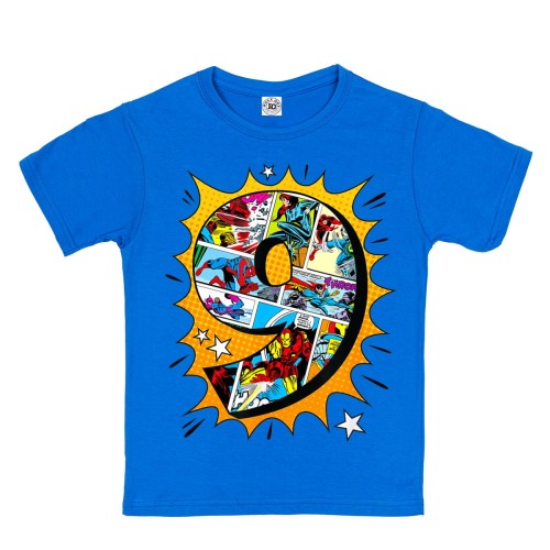 DZIECIĘCA KOSZULKA PREZENT NA 9 URODZINY MARVEL COMICS BOHATEROWIE