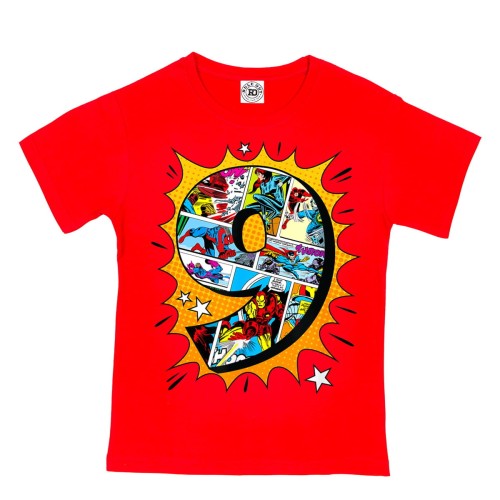 DZIECIĘCA KOSZULKA PREZENT NA 9 URODZINY MARVEL COMICS BOHATEROWIE