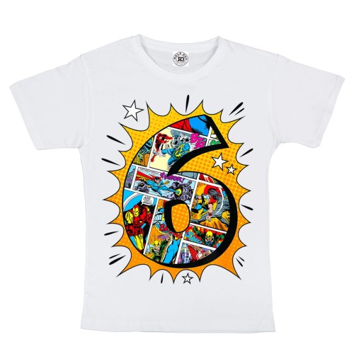 DZIECIĘCA KOSZULKA PREZENT NA 6 URODZINY MARVEL COMICS BOHATEROWIE 1