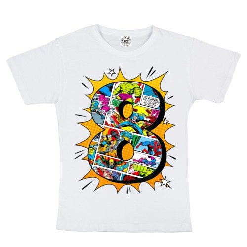 DZIECIĘCA KOSZULKA PREZENT NA 8 URODZINY MARVEL COMICS BOHATEROWIE 1