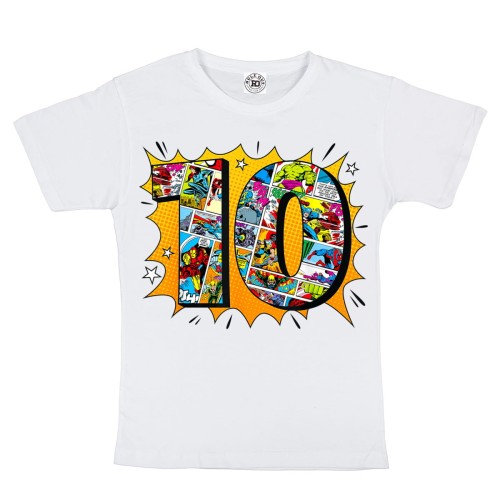 DZIECIĘCA KOSZULKA PREZENT NA 10 URODZINY MARVEL COMICS BOHATEROWIE