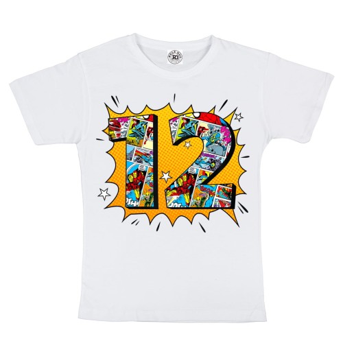 DZIECIĘCA KOSZULKA PREZENT NA 12 URODZINY MARVEL COMICS BOHATEROWIE