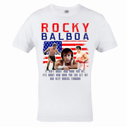KOSZULKA FILMOWA ROCKY BALBOA IT AIN'T ABOUT HOW HARD YOU HIT 2