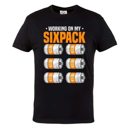 KOSZULKA NA SIŁOWNIĘ SZEŚCIOPAK PIWA WORKING ON MY SIXPACK BEER