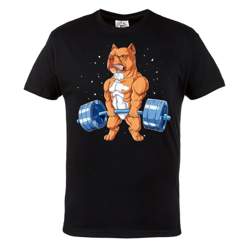 KOSZULKA NA SIŁOWNIĘ PODNOSZENIE CIĘŻARÓW CIĘŻARY SZTANGA PIES PITBULL