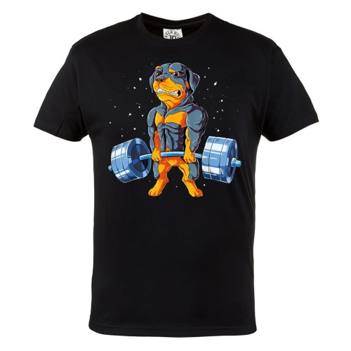 KOSZULKA NA SIŁOWNIĘ PODNOSZENIE CIĘŻARÓW SZTANGA PIES ROTTWEILER 1