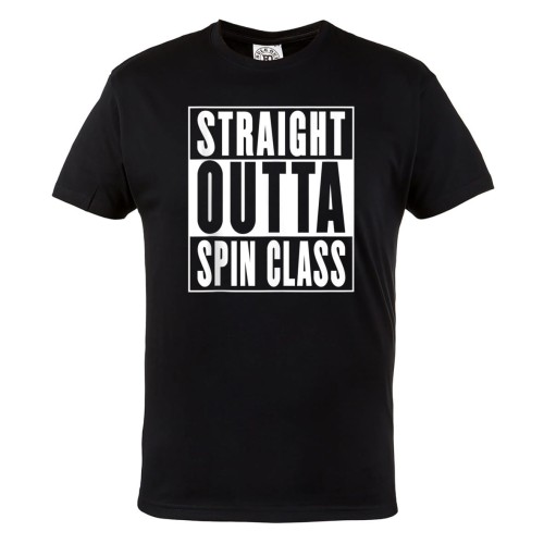 KOSZULKA NA SIŁOWNIĘ SPINNING ROWEREK TRENINGOWY STRAIGHT OUTTA SPIN CLASS