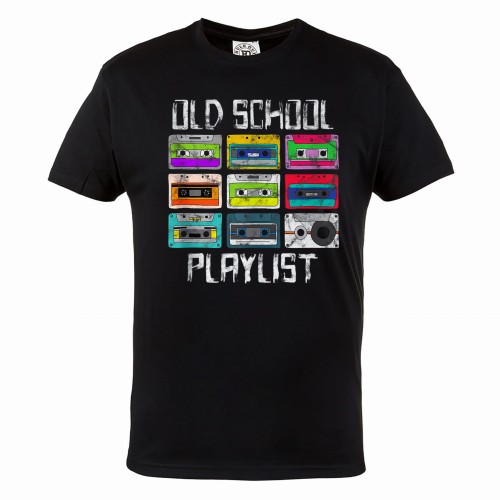KOSZULKA MUZYCZNA KASETA MAGNETOFONOWA OLD SCHOOL PLAYLIST