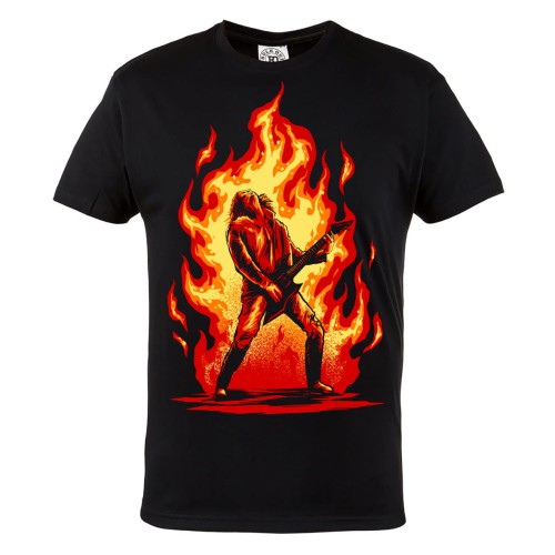 KOSZULKA MUZYCZNA PUNK ROCK METAL GITARZYSTA GITARA OGIEŃ