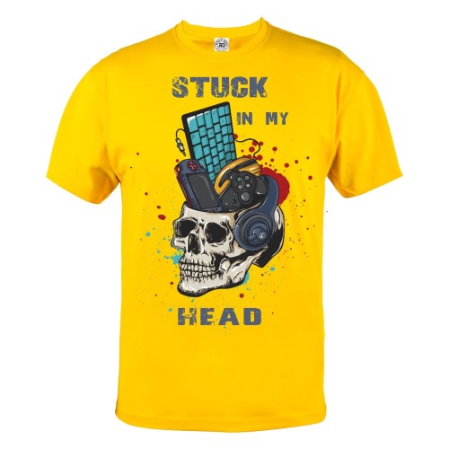 KOSZULKA DLA GRACZA STUCK IN MY HEAD CZASZKA