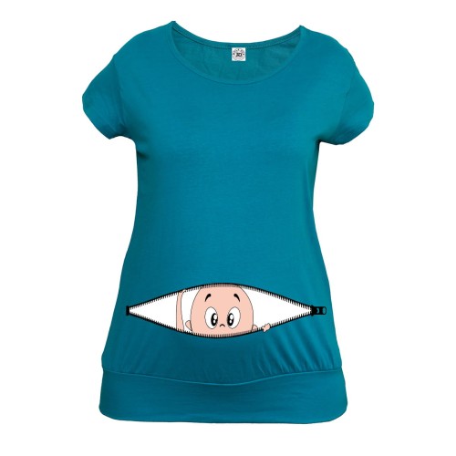 KOSZULKA CIĄŻOWA ZABAWNA KIESZONKA DZIECKO W BRZUSZKU