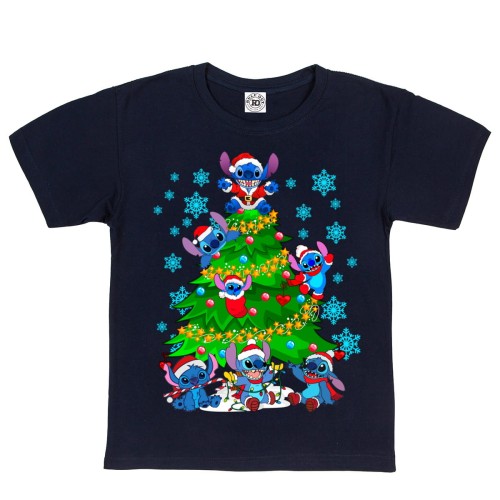 DZIECIĘCA KOSZULKA ŚWIĄTECZNA NA ŚWIĘTA BOŻE NARODZENIE LILO I STICH CHOINKA