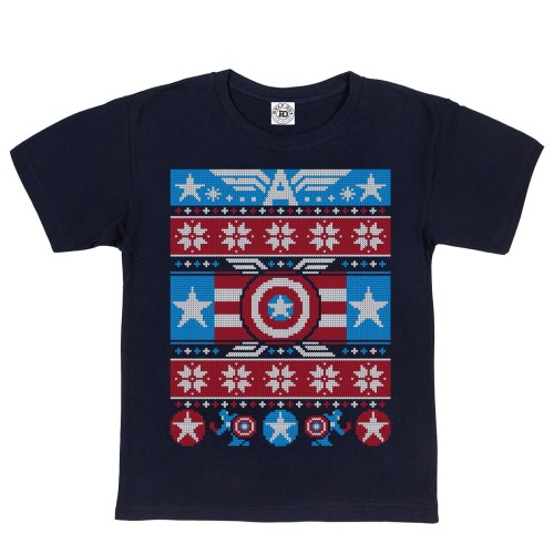 DZIECIĘCA KOSZULKA ŚWIĄTECZNA NA ŚWIĘTA BOŻE NARODZENIE KAPITAN AMERYKA MARVEL 1