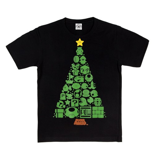 DZIECIĘCA KOSZULKA ŚWIĄTECZNA NA ŚWIĘTA BOŻE NARODZENIE SUPER MARIO CHOINKA GRA 1