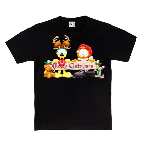 DZIECIĘCA KOSZULKA ŚWIĄTECZNA NA ŚWIĘTA BOŻE NARODZENIE BAJKOWA KOT GARFIELD I PIES ODIE MERRY CHRISTMAS 1