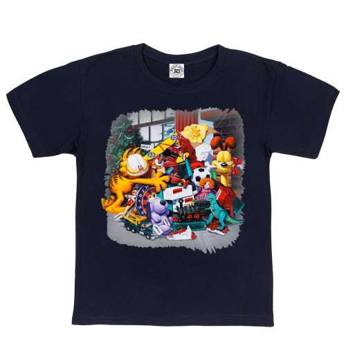 DZIECIĘCA KOSZULKA ŚWIĄTECZNA NA ŚWIĘTA BOŻE NARODZENIE BAJKOWA GARFIELD I ODIE ŚWIĄTECZNY BAŁAGAN ZABAWKI