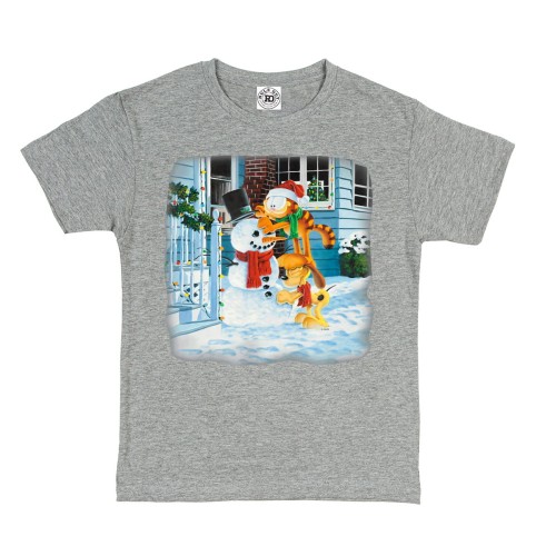 DZIECIĘCA KOSZULKA ŚWIĄTECZNA NA ŚWIĘTA BOŻE NARODZENIE BAJKOWA GARFIELD I ODIE LEPIĄ BAŁWANA 1