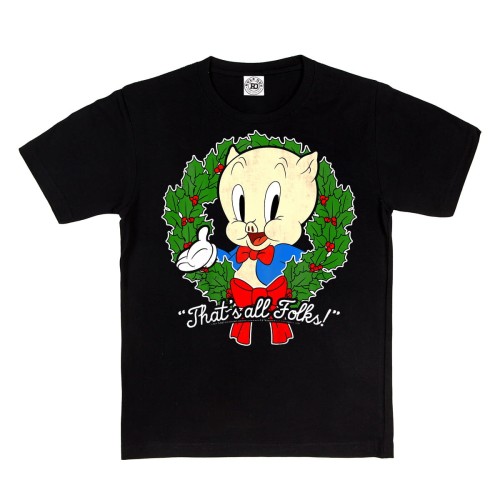 DZIECIĘCA KOSZULKA ŚWIĄTECZNA NA ŚWIĘTA BOŻE NARODZENIE BAJKOWA LOONEY TUNES ŚWINKA PROSIAK PORKEY