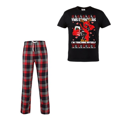 MĘSKA PIŻAMA ŚWIĄTECZNA PREZENT BOŻE NARODZENIE DEADPOOL THIS CHRISTMAS I'M TOUCHING MYSELF