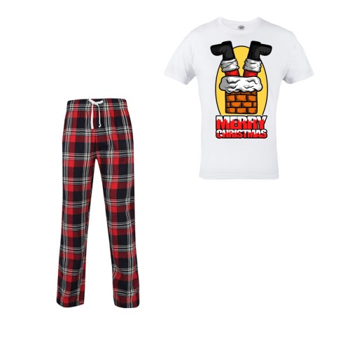 MĘSKA PIŻAMA ŚWIĄTECZNA PREZENT BOŻE NARODZENIE MERRY CHRISTMAS WESOŁYCH ŚWIĄT MIKOŁAJ W KOMINIE 1