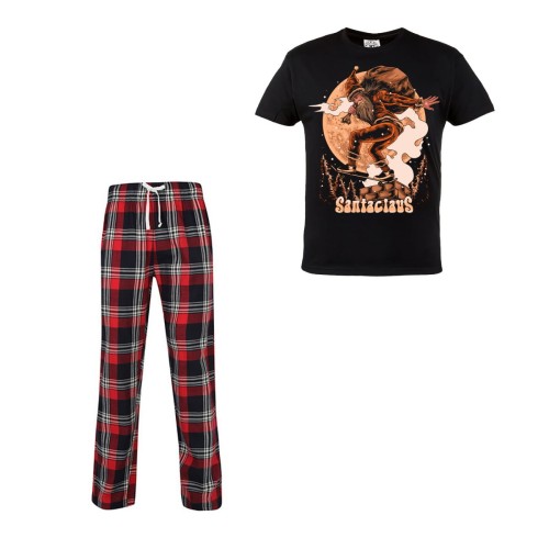 MĘSKA PIŻAMA ŚWIĄTECZNA PREZENT BOŻE NARODZENIE SANTACLAUS ŚWIĘTY MIKOŁAJ NA DESCE