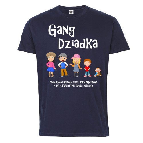 KOSZULKA PERSONALIZOWANA PREZENT NA DZIEŃ DZIADKA GANG DZIADKA GRANATOWA 1