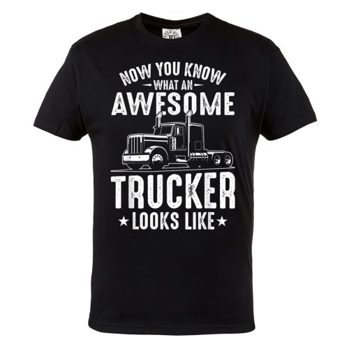 KOSZULKA DLA KIEROWCY TIRA AMERYKAŃSKA CIĘŻARÓWKA NOW YOU KNOW WHAT AN AWESOME TRUCKER LOOKS LIKE MONO 1