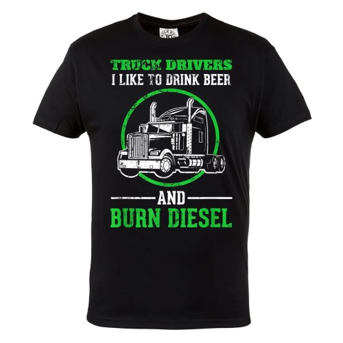 KOSZULKA DLA KIEROWCY TIRA CIĘŻARÓWKA I LIKE TO DRINK BEER AND BURN DIESEL 1