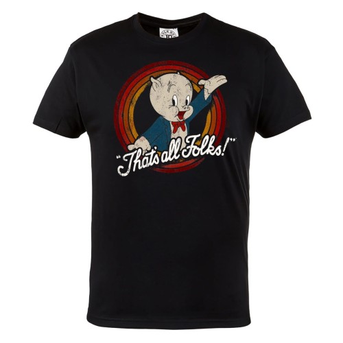 KOSZULKA BAJKOWA KRESKÓWKA LOONEY TUNES PROSIAK PORKEY THAT'S ALL FOLKS ZWARIOWANE MELODIE